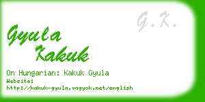 gyula kakuk business card
